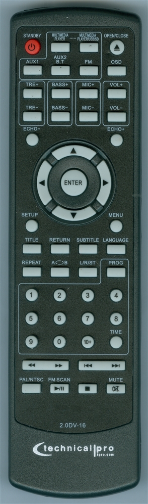 TECHNICAL PRO XFORCE2REM 2.0DV-16 Genuine OEM original Remote