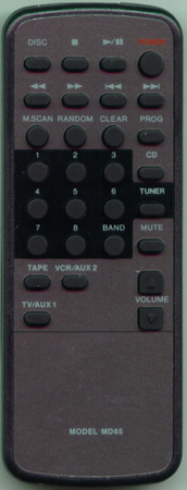 TECHWOOD 90W0040 MODEL MD65 Genuine  OEM original Remote