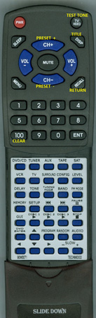 TECHWOOD 90W0071 DVR100A replacement Redi Remote