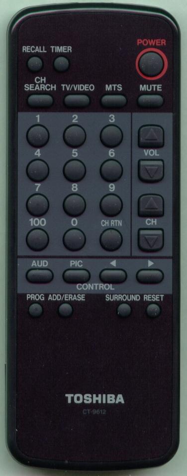 TOSHIBA 23120073 CT9612 Refurbished Genuine OEM Original Remote
