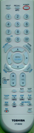 TOSHIBA 23306626 CT90232 Genuine  OEM original Remote