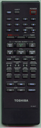 TOSHIBA 70010065 VC651T Genuine  OEM original Remote