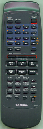 TOSHIBA 70010881 VC652 Genuine  OEM original Remote