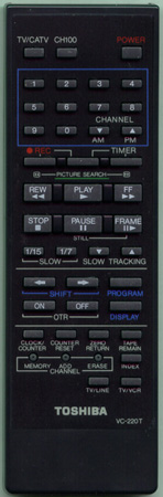 TOSHIBA 70693204 VC220T Genuine  OEM original Remote