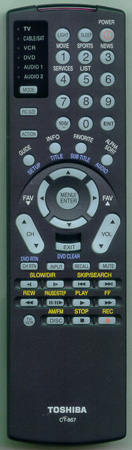 TOSHIBA 72782620 CT867 Genuine  OEM original Remote