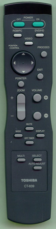 TOSHIBA 72790186 CT839 Genuine  OEM original Remote