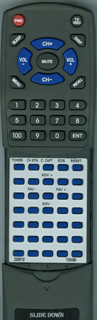 TOSHIBA 23306102 CT9806 replacement Redi Remote