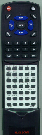 TOSHIBA 23306183 CT9870 replacement Redi Remote