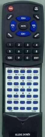 TOSHIBA 70148911 VC754 replacement Redi Remote
