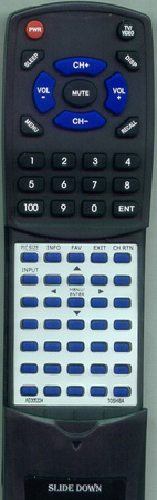 TOSHIBA 72782620 CT867 replacement Redi Remote