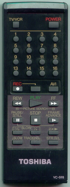 TOSHIBA VC-59B VC59B Refurbished Genuine OEM Original Remote