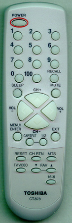 TOSHIBA 72799199 CT-878 Genuine OEM original Remote