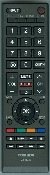 TOSHIBA 75037885 CT-8037 Genuine OEM original Remote