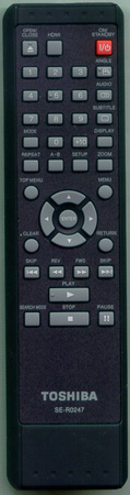 TOSHIBA P000477040 SE-R0247 Genuine OEM original Remote