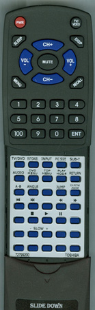 TOSHIBA 72799200 CT866 replacement Redi Remote