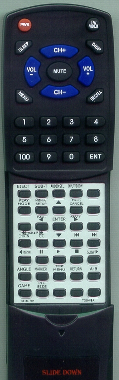 TOSHIBA AE007781 DC-LWB1 replacement Redi Remote