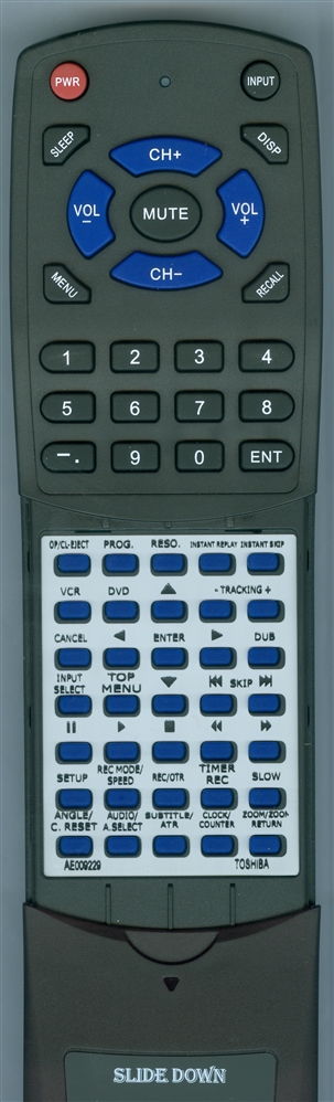 TOSHIBA RTAE009229 SER0270 replacement Redi Remote