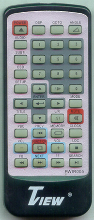 TVIEW DVD656FMBT FWIR005 Genuine OEM original Remote