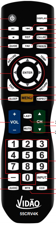 VIDAO 55CRV4K Genuine OEM original Remote