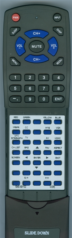 VIORE 504C1931102 RC2012V replacement Redi Remote
