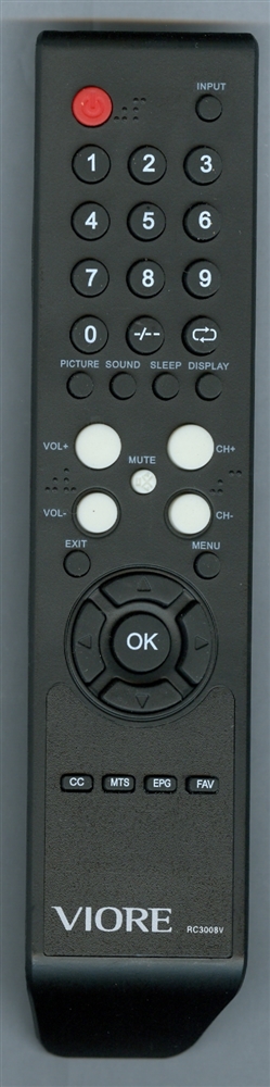 VIORE 118020195 RC3008V Genuine OEM original Remote
