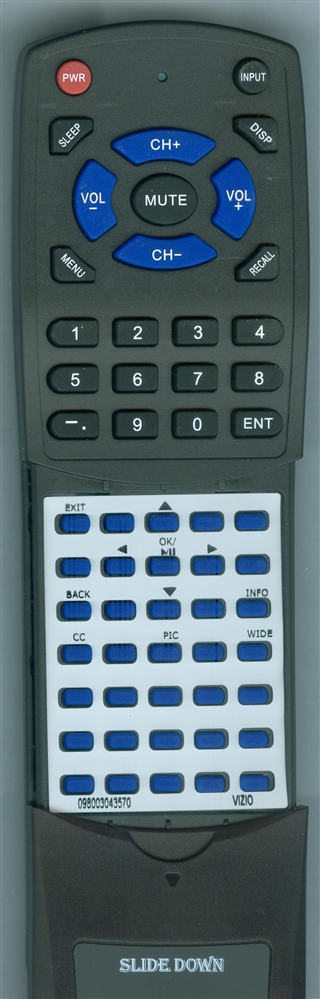 VIZIO 0980-0306-3570 XRT135 replacement Redi Remote