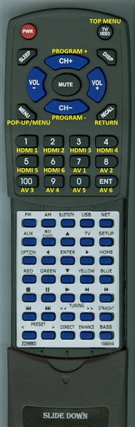 YAMAHA ZQ566800 RAV546 INSERT replacement Redi Remote