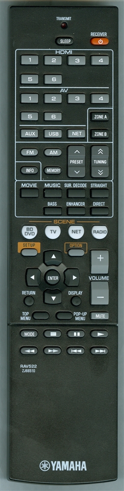 YAMAHA ZJ665100 RAV522 Genuine OEM original Remote