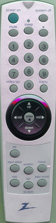 ZENITH 6710V00042P SC3420 Genuine  OEM original Remote