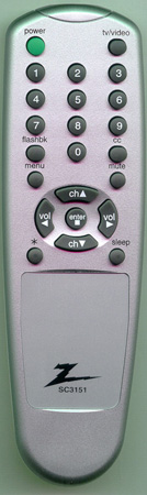 ZENITH 924-10091 SC3151 Genuine  OEM original Remote