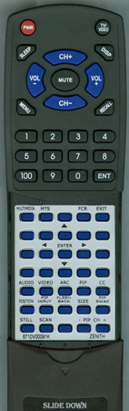 ZENITH 6710V00091K SC3LW36 replacement Redi Remote