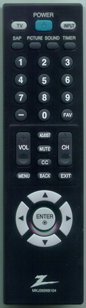 ZENITH MKJ36998104 MKJ36998104 Genuine OEM original Remote