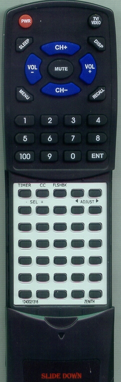 ZENITH 124-00213-08 replacement Redi Remote