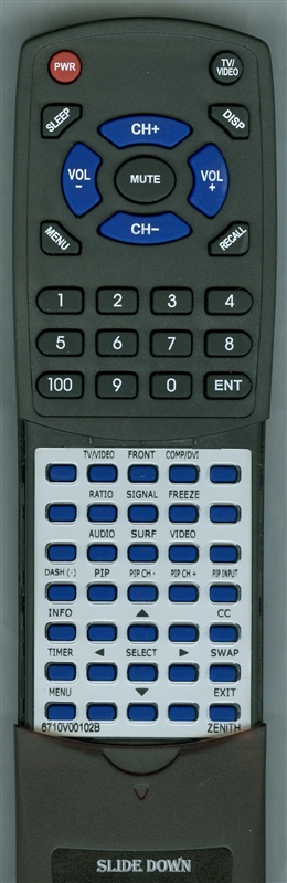 ZENITH 6710V00102B replacement  Redi Remote