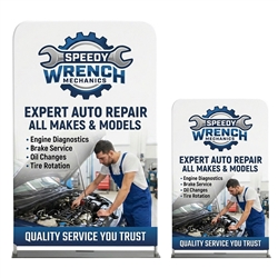 Replacement Double sided print for 4' Straight Tube Banner Display