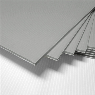 18" x 24" Blank Corrugated Plastic Sheets - Silver