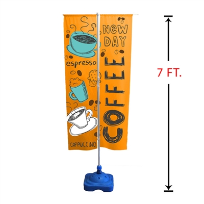 7' Outdoor Vertical Advertising Flag Stand