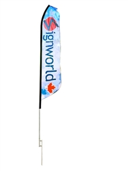 Advertising Fabric Flag With Ground Spike 16'