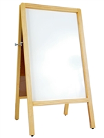 A-Frame Wooden Sidewalk White Marker Board Easel