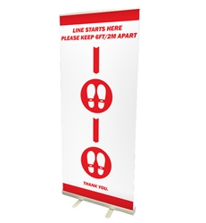 33" Roll Up Retractable Banner Stand With Print