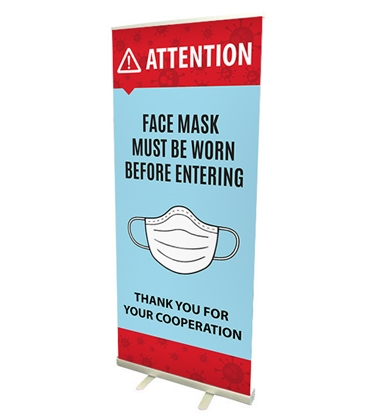 33" Roll Up Retractable Banner Stand With Print