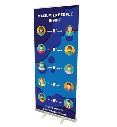 33" Roll Up Retractable Banner Stand With Print