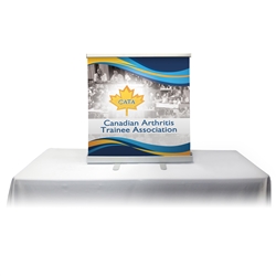 Table Top Retractable Roll Up Banner Stand 33'' with Vinyl Print