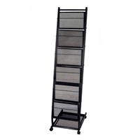 6-Pocket Mobile Stand Magazine Rack - Medium