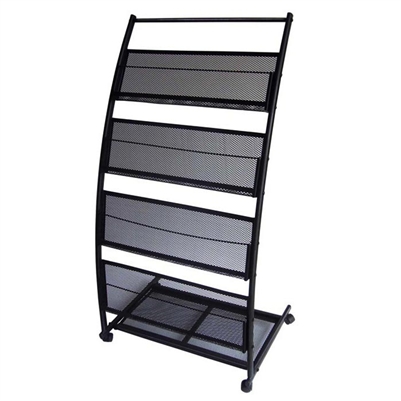 4-Shelf Mobile Stand Magazine Rack