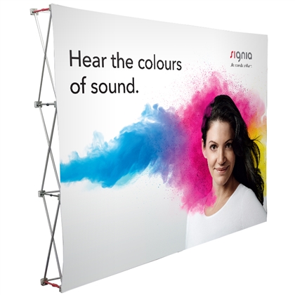 10 Foot Fabric Pop Up Display With Fabric Print