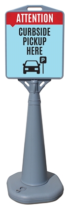 Outdoor Cone Poster Sign Parking Marker
