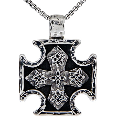 Keith Jack Jewelry Petrichor Med. Biker Cross Pendant S/sil Oxidized  B-PS3751