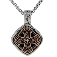 Keith Jack Jewelry Sm Celtic Cross Cushion Pendant S/sil + Bronze BP3498