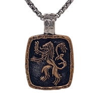 Keith Jack Jewelry Petrichor Med. Lion Rampant Pendant  S/sil + Bronze  BP3696